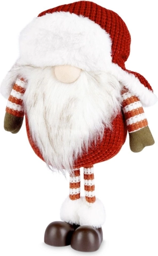 Christmas gnome figurine 39 cm – textile decoration with knitted hat and beard