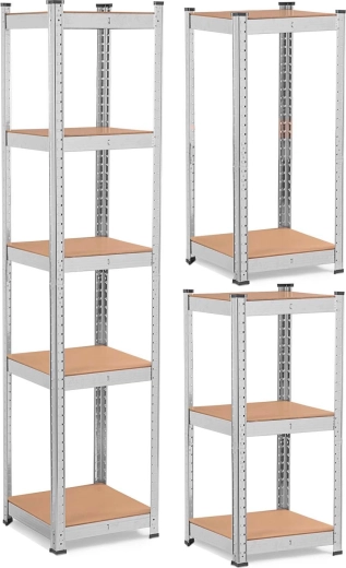 Metalinis stelažas HUMBERG 180 × 40 × 40 cm, 5 lentynos, keliamoji galia 500 kg