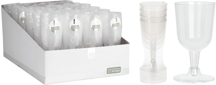 Plastikinės vyno taurės 160 ml – 4 vnt. rinkinys