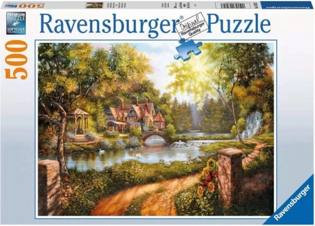Ravensburger dėlionė „Chalupa u řeky“ – 500 detalių