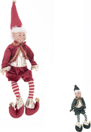 Sėdintis kalėdinis nykštukas iš polirezino 40 cm (2 variantai)