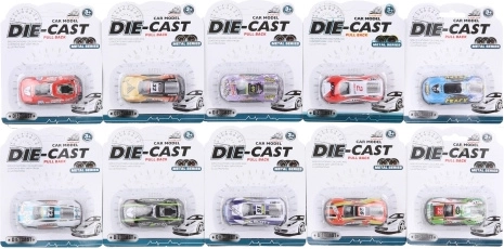 Metal Racing Car on Card