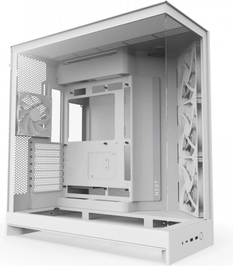 NZXT H9 Flow white mid-tower case with panoramic glass
