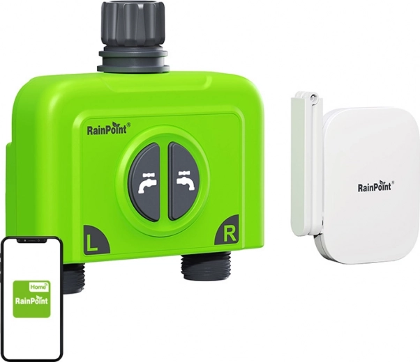 Smart Wi‑Fi irrigation controller for 2 zones with RAINPOINT gateway