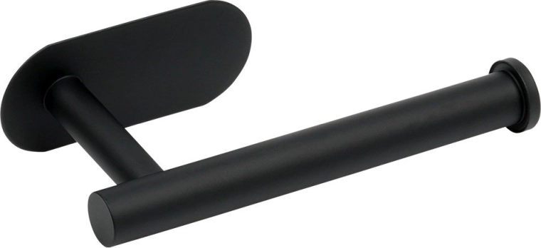 Wall-mounted stainless steel toilet paper holder, black