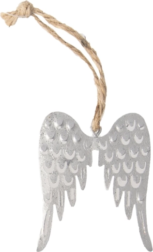 Silver hanging angel wings 6 × 5 cm