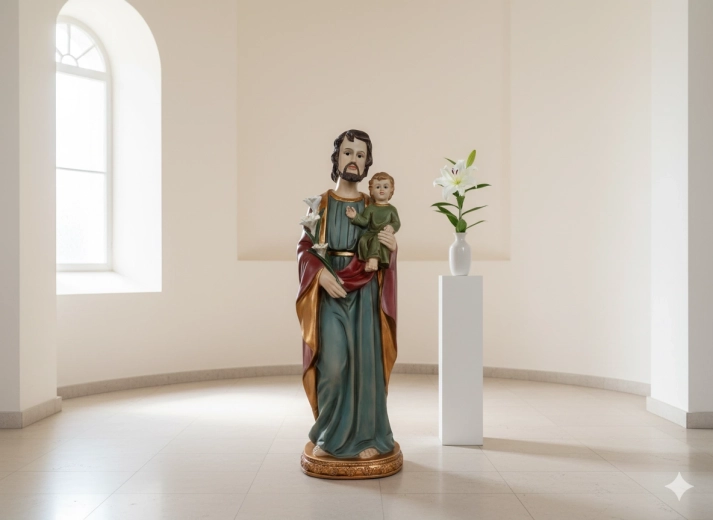 Statue of Saint Joseph with Child 61 cm