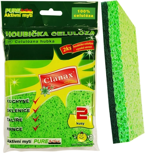 Cellulose cleaning sponges 11 × 7 × 1.2 cm, 2 pcs