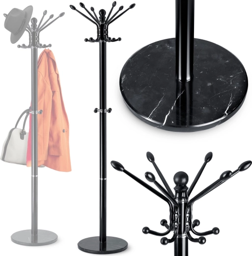 Massido freestanding coat rack with marble base