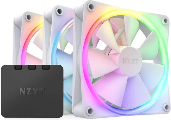 Set of 3 NZXT F120 RGB fans with controller – white