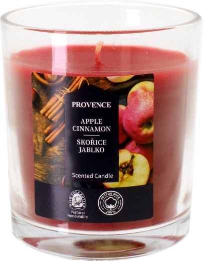 Scented candle in glass Provence cinnamon and apple 20 h