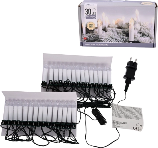 LED candle string lights UH 30 LED 4 m warm yellow light