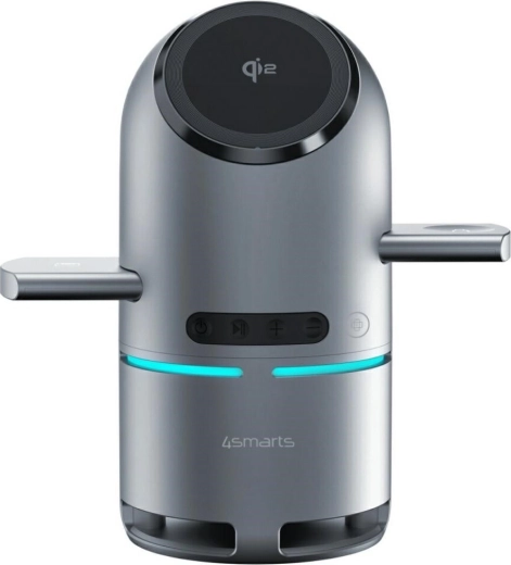 Belaidė įkrovimo stotelė 3in1 4smarts ChargeBot Sound Qi2 pilka
