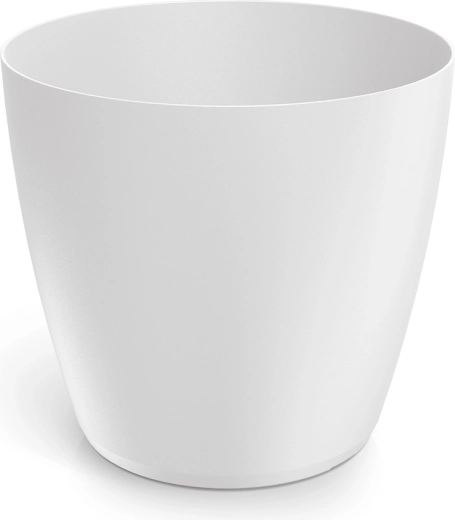 Mate flower pot 13.8 cm white plastic