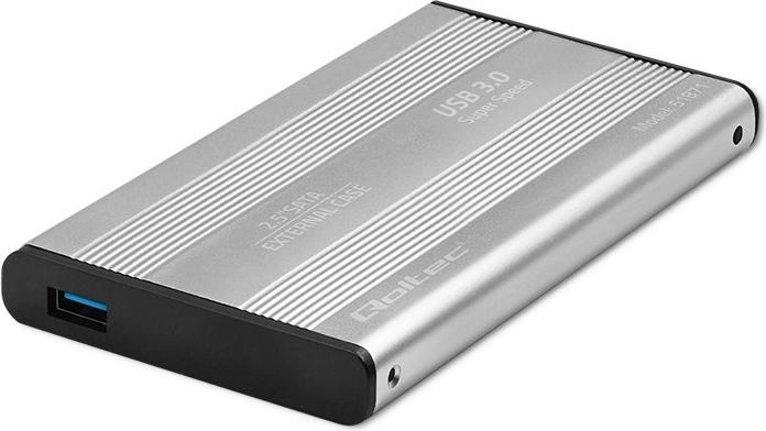 Aliumininis išorinis dėklas 2,5" SSD/HDD SATA diskui, USB 3.0, sidabrinis
