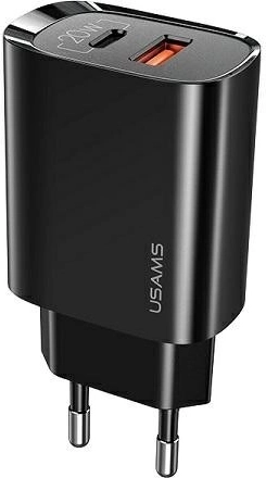 Power adapter 1xUSB-C+1xUSB T35 20W PD3.0 QC3.0 Fast Charging