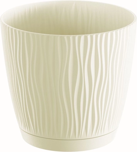 Sandy P Flower Pot with Saucer 18.8 cm, Cream