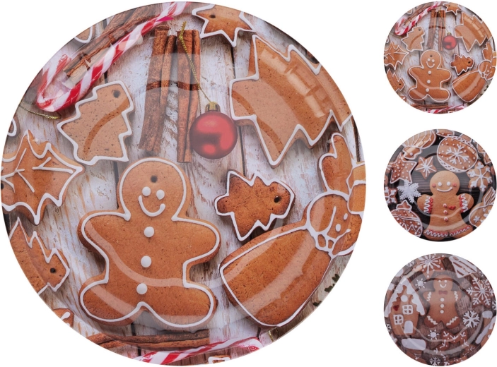 Metal Christmas Plate 26 cm – assorted designs