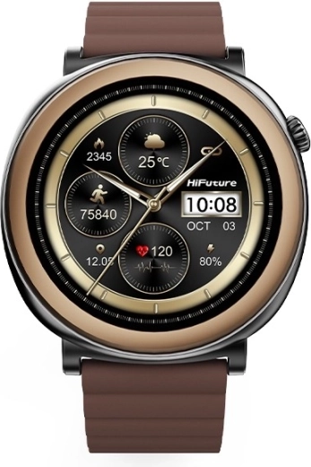Aurora Smartwatch with AMOLED Display and AI Calling – Brown