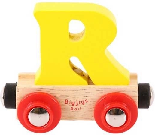 Bigjigs Rail medinis traukinio bėgių vagoniukas – raidė R