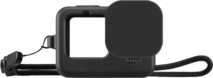 Silikoninis Puluz dėklas, skirtas GoPro HERO12/11/10/9 Black, su objektyvo dangteliu ir riešo dirželiu – 1 vnt.