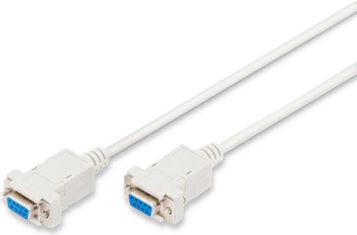 RS232 D-Sub 9 (female–female) null modem cable 1.8 m, gray