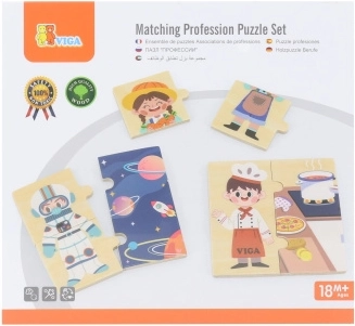 Viga wooden matching game – Professions: 24 pieces, 8 jobs