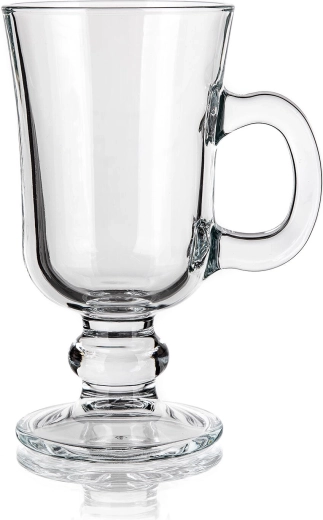 Taurės airiškai kavai su kojele ir ąsele 280 ml, 2 vnt. rinkinys