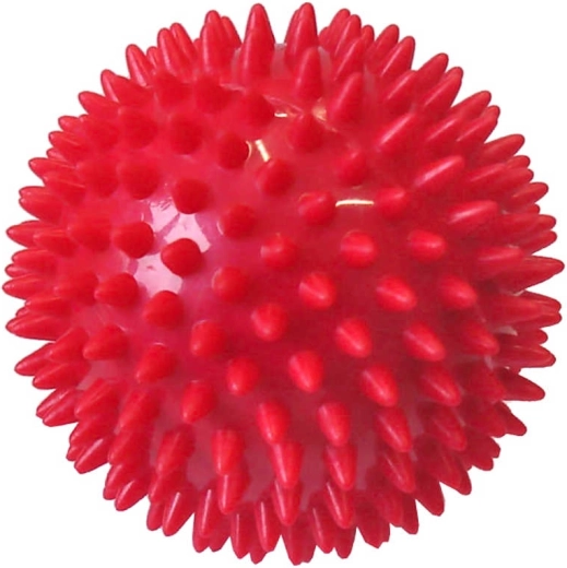 ACRA masažinis kamuoliukas „ežiukas“ 7,5 cm raudonas – 1 vnt.
