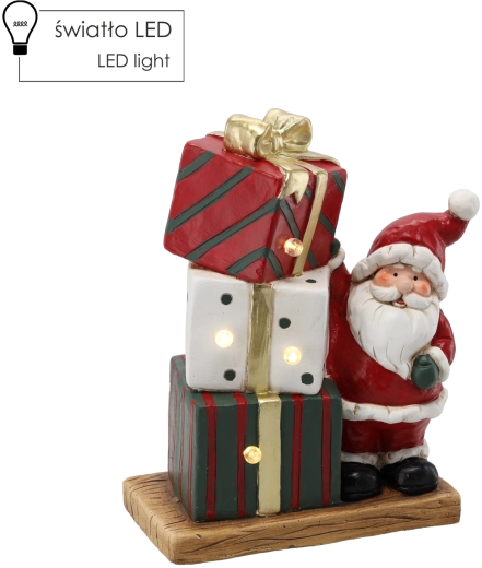 Christmas Figurine – Santa with Gifts with LED Lighting 29.5 × 15 × 36 cm