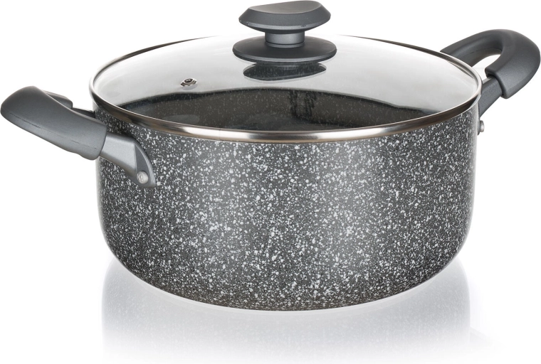24 cm Pot with Granite Non-Stick Surface and Glass Lid