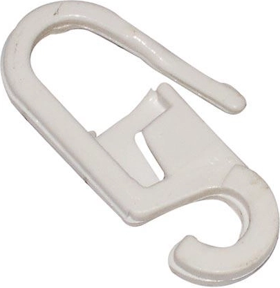 Plastic curtain hook, white (100 pcs)