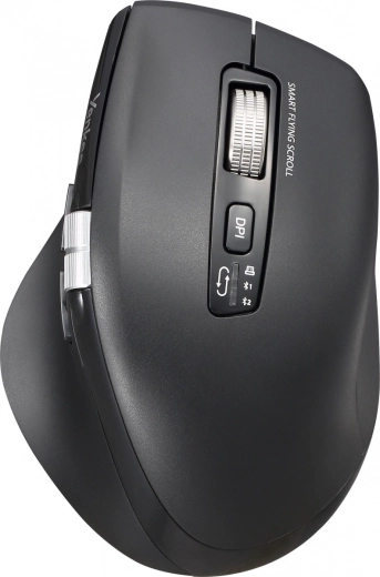 Ergonominė belaidė pelė su įkraunama baterija ir dvigubu ryšiu 2× Bluetooth + USB 2,4 GHz SPIN