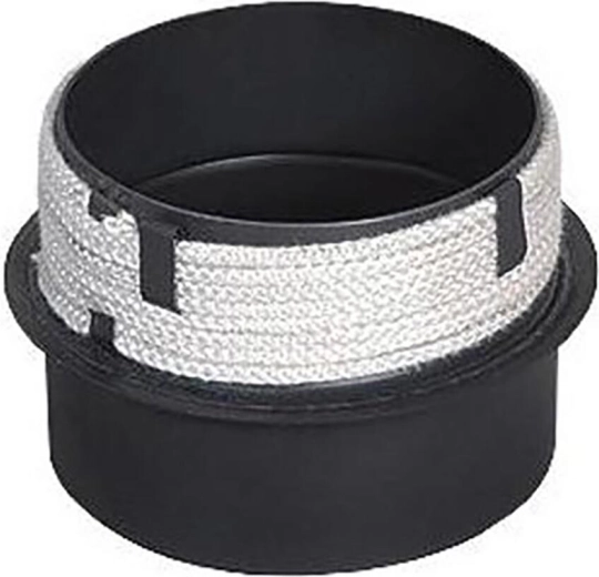 Chimney transition 180/180 mm with sealing cord, length 160 mm, thickness 1.5 mm, black