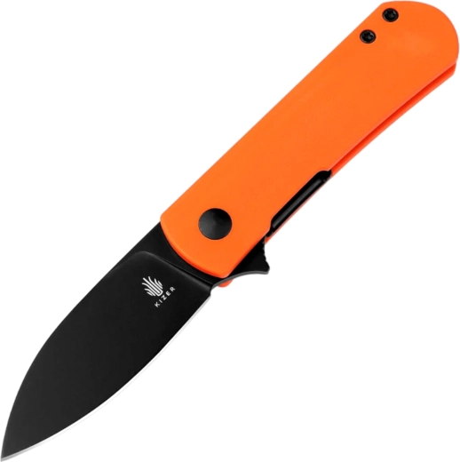 Kizer Yorkie elegantiškas užlenkiamas kišeninis peilis su Nitro-V plienu ir oranžine G10 rankena – 1 vnt.