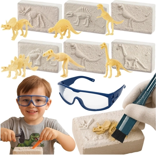 KRUZZEL dinosaur digs 6-in-1 – paleontology set