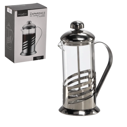 French press with plunger 350 ml made of borosilicate glass and stainless steel