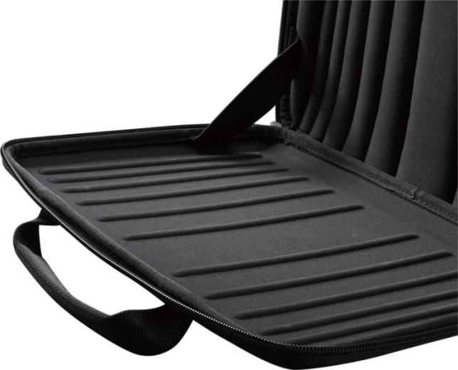 Firm padding keeps the laptop in place