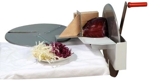 Rotary cabbage shredder with 5 blades