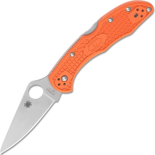 Spyderco Delica 4 Lightweight pocket knife with flat grind, orange
