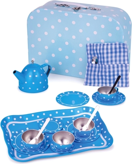 Mėlynas taškuotas arbatos rinkinys BIGJIGS TOYS