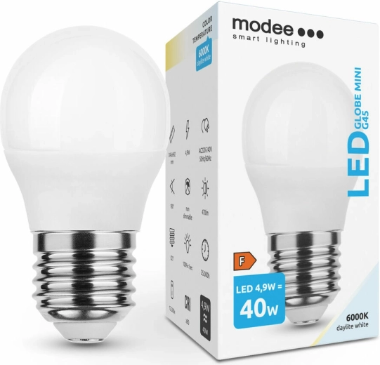 LED lemputė G45 E27 4,9 W šaltai balta – Modee Smart Lighting