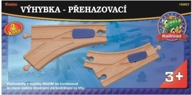 Maxim perjungiamas bėgių iešmas bateriniams traukinukams