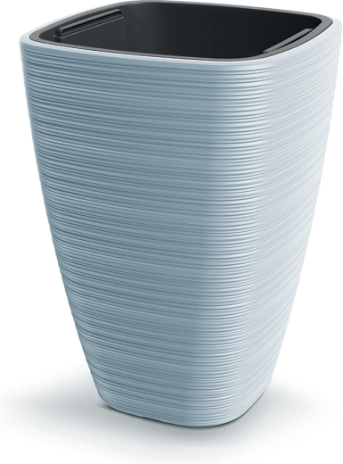 Vena Square Planter 28.9 cm light grey with inner insert