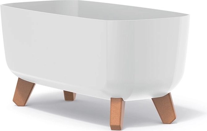 Plastic planter on legs Gracia Case 39 cm white