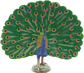 Plastic peacock figurine 11 × 11 × 5 cm