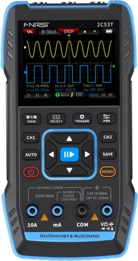 FNIRSI 2C53T Portable Oscilloscope, Multimeter and Signal Generator 3-in-1