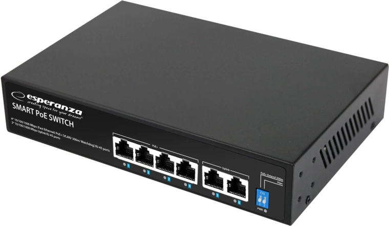 Network PoE switch Esperanza GOLIATH 6-port 65 W
