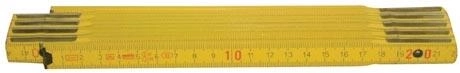 Folding wooden ruler 2 m beech – white/yellow