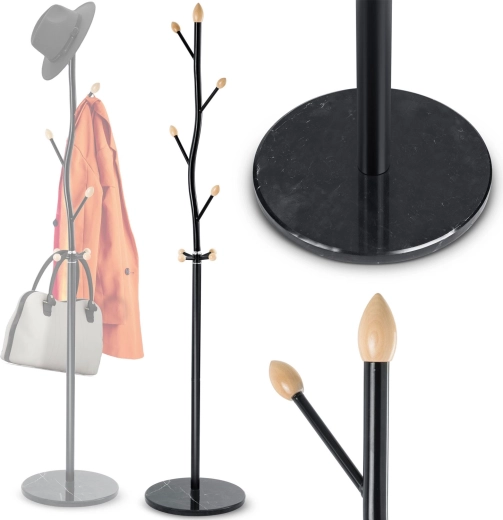 Massido freestanding coat rack with marble base